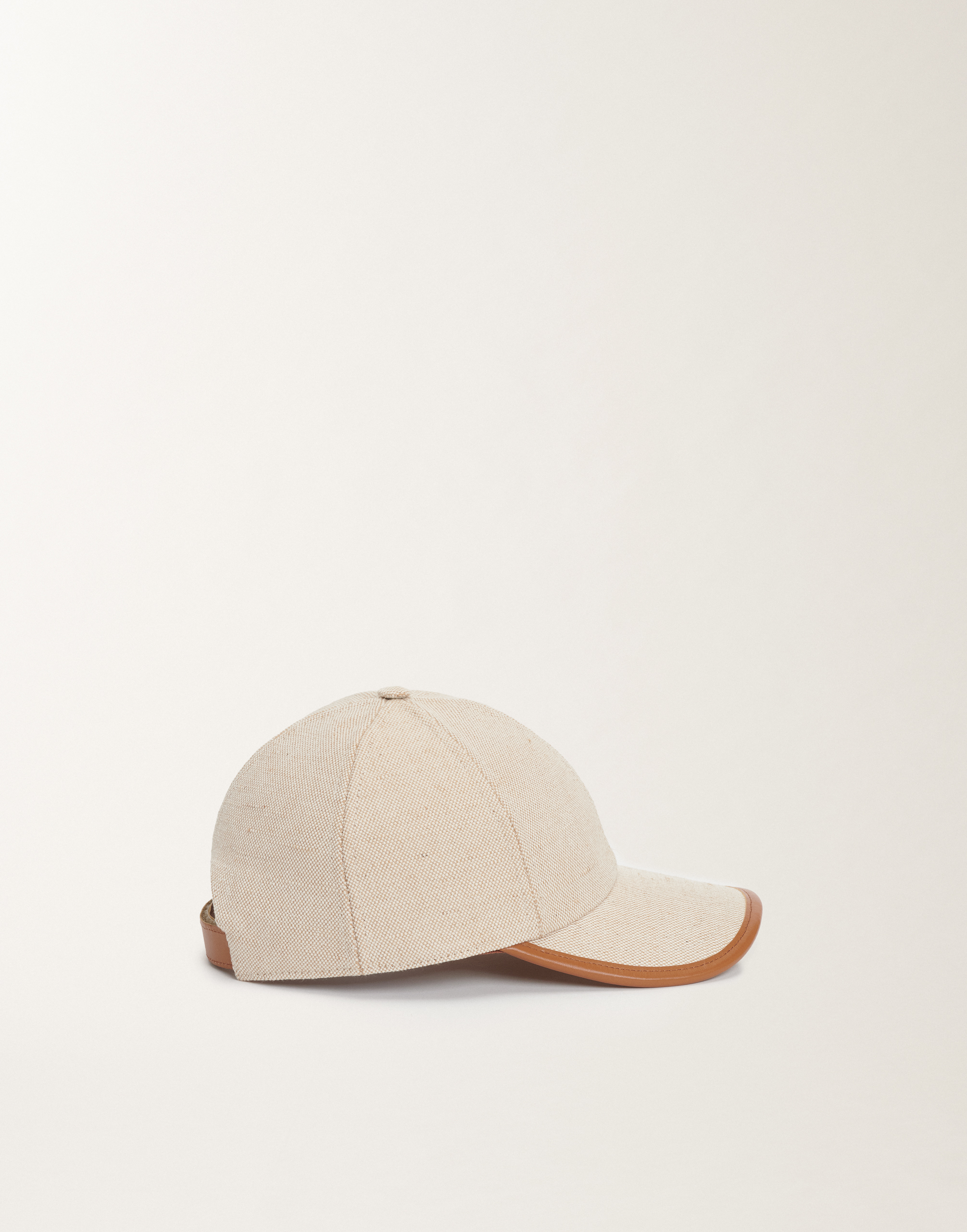 Fabiana Filippi Canvas And Leather Baseball Cap In Brown