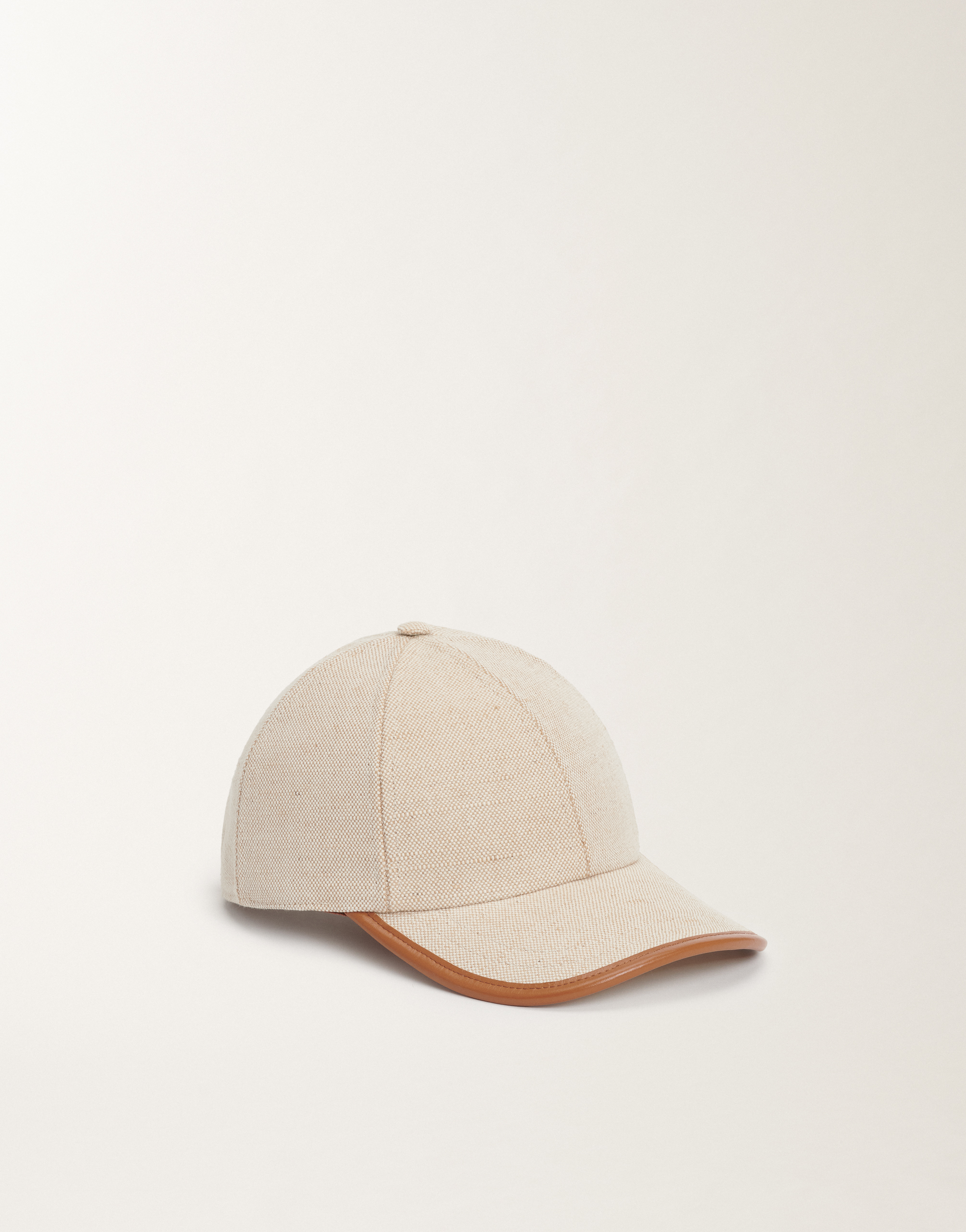 Fabiana Filippi Canvas And Leather Baseball Cap In Brown